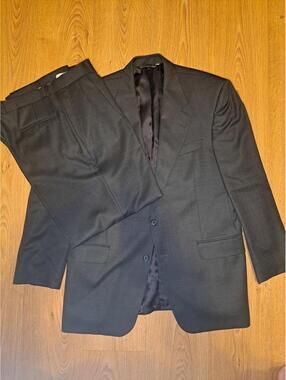Jack Victor 2 Piece Suit 42R 34x29 Gray 100% Virgin Wool